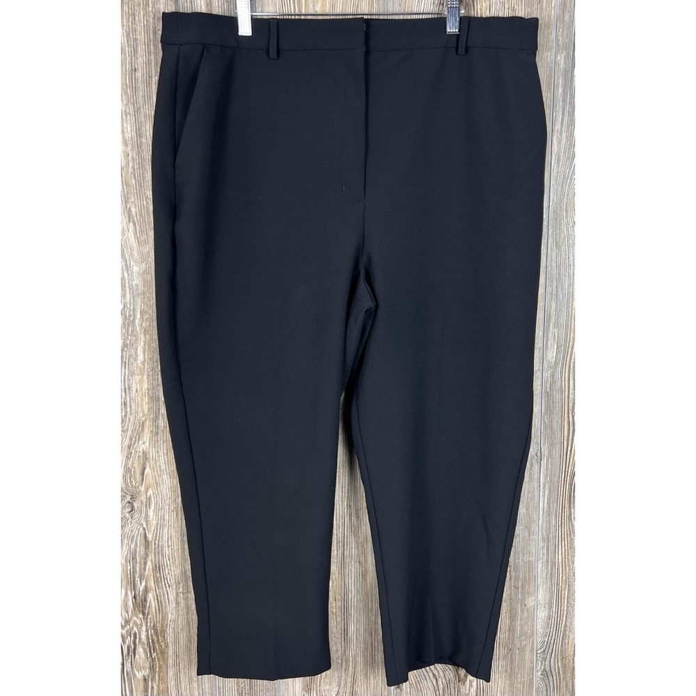 Express‎ Womens Black Editor Straight Leg Cropped Ankle Plus 18S Dress Pants